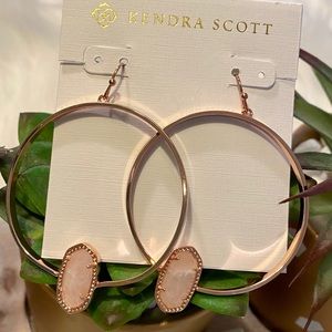 Kendra Scott Elora Hoops Rose Gold and Rose Quartz